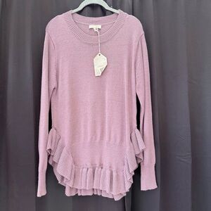 Entro mauve Ruffle Hem sweater